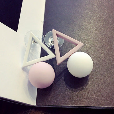Triangle asymmetric stud earrings