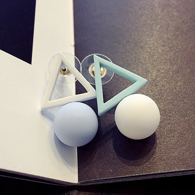 Triangle asymmetric stud earrings