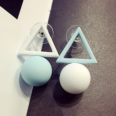 Triangle asymmetric stud earrings