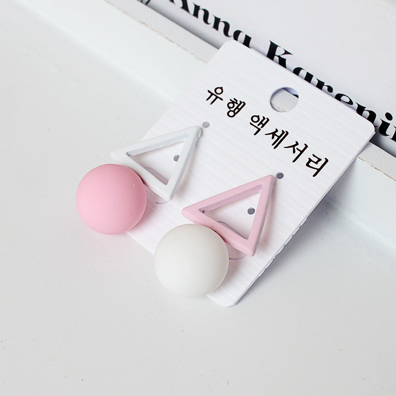 Triangle asymmetric stud earrings