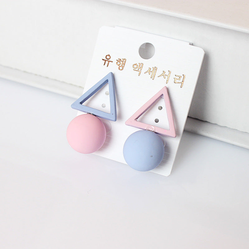 Triangle asymmetric stud earrings