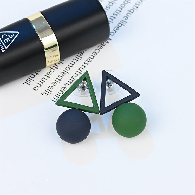 Triangle asymmetric stud earrings