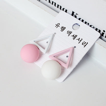 Triangle asymmetric stud earrings
