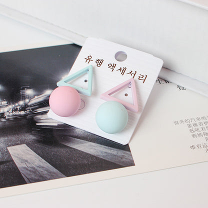 Triangle asymmetric stud earrings