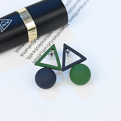 Triangle asymmetric stud earrings
