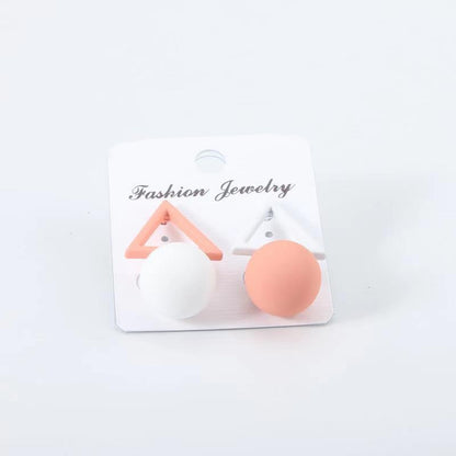 Triangle asymmetric stud earrings